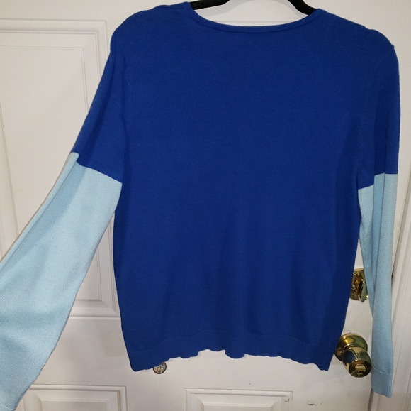 Vince Camuto Blue Sweater L Blue - Picture 3 of 5